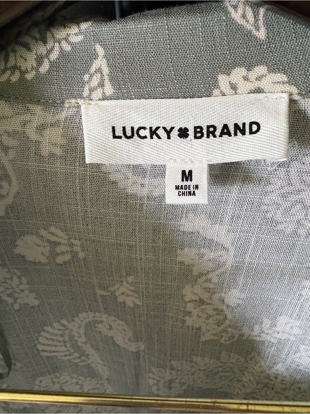 Lucky Brand Sage Green Paisley Button-Front Maxi Dress - Picture 4 of 8
